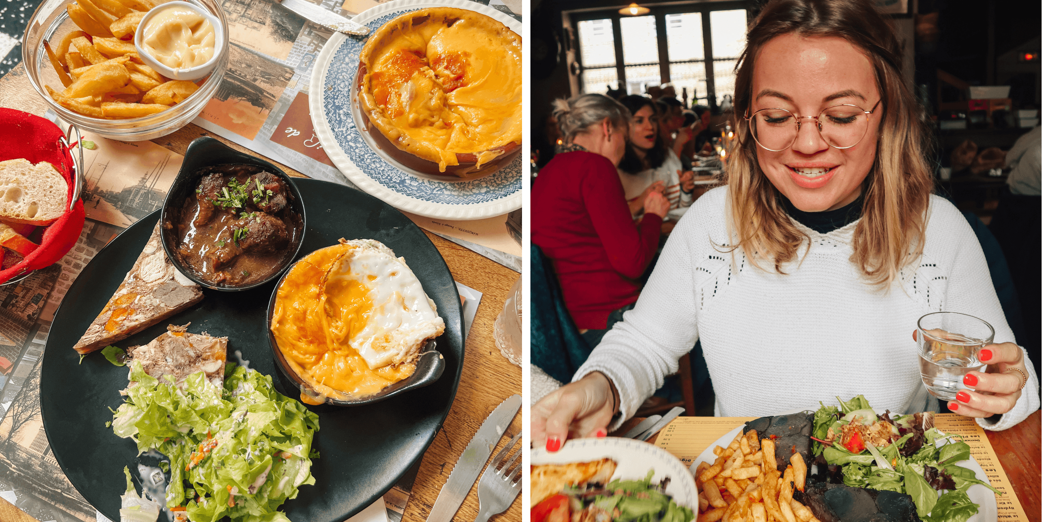 Au programme de notre food tour lillois : Un Air de Famille à gauche, le Vieux de la Vieille à droite !