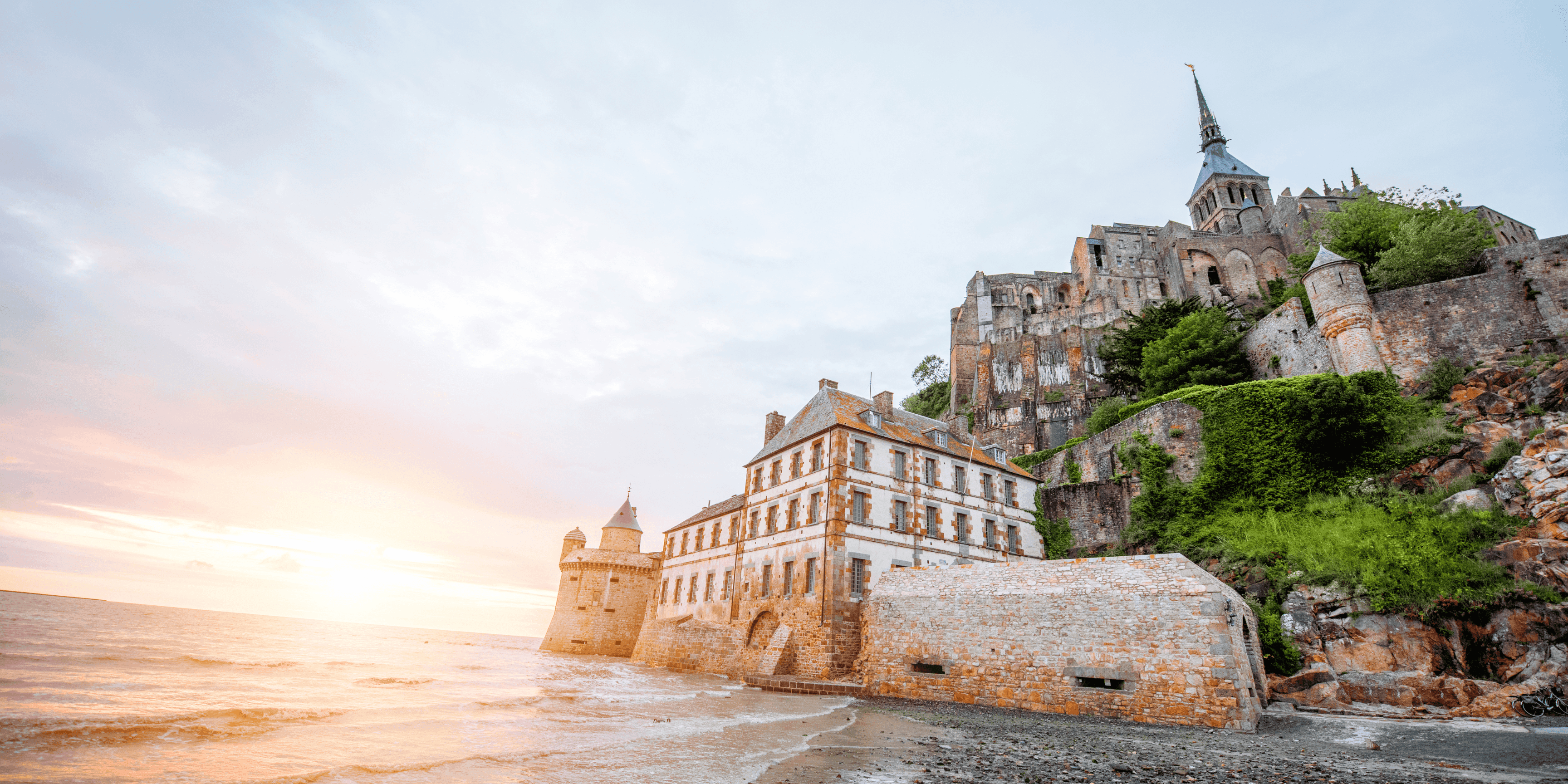 Coucher de soleil au Mont Saint Michel.