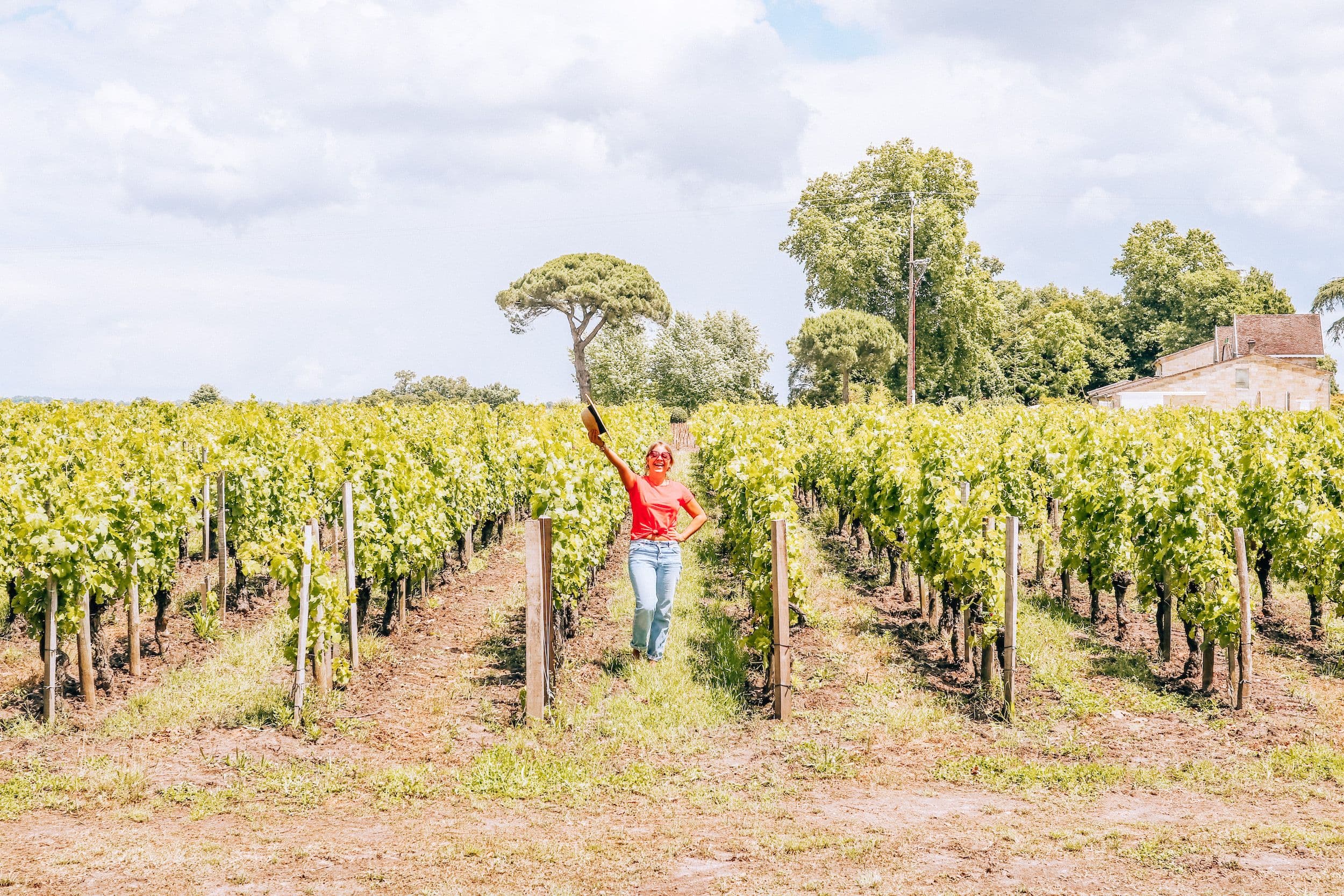 Dans les vignes du Château La Dominique.